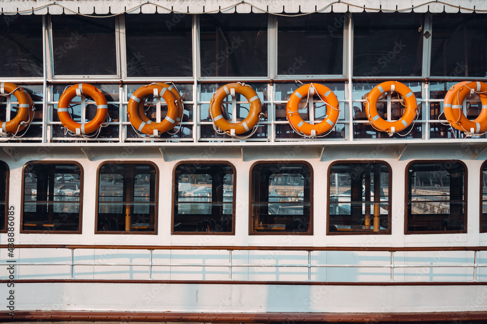 Obraz premium row of an organ ferry buoys