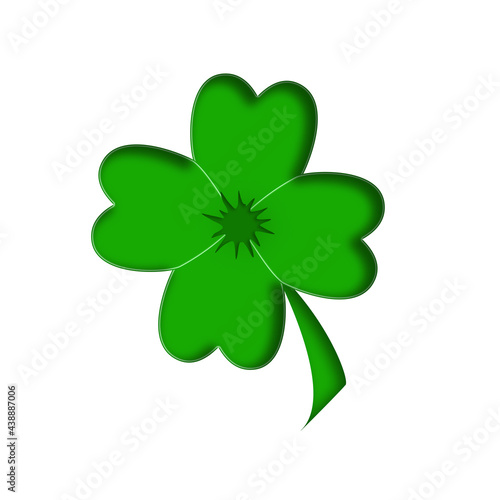 Green clovers isolated on white background.