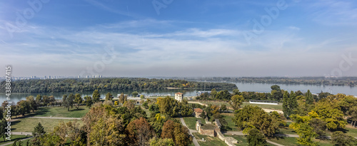 Kalemegdan Park (Kalemegdan) - Belgrade’s central park on a hill overlooking the Sava and Danube confluence, on the eastern side of the river Sava. Belgrade. Serbia.