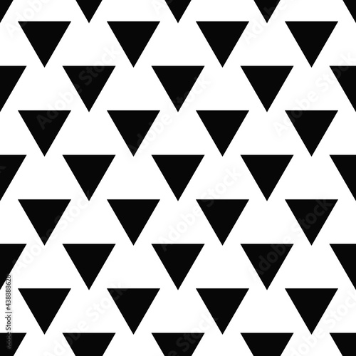 Black triangles pattern. Vector seamless triangles wallpaper.