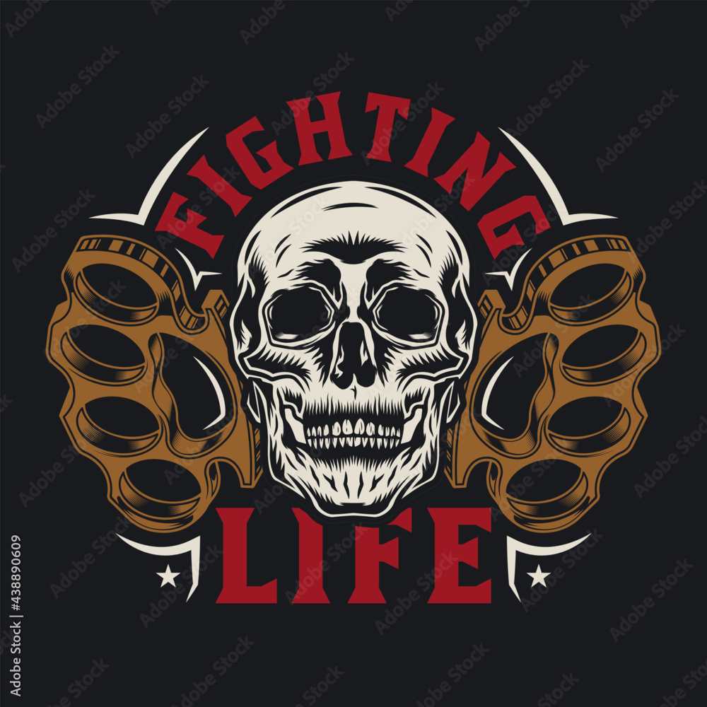 Fototapeta premium brass knuckles real fight artwork