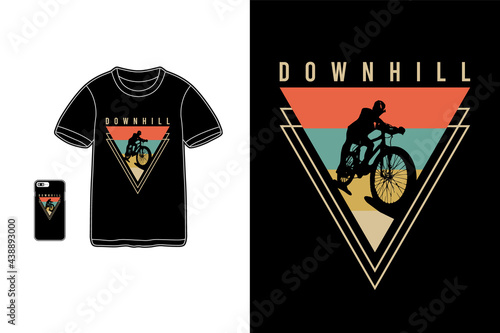 Downhill,t-shirt merchandise siluet mockup typography