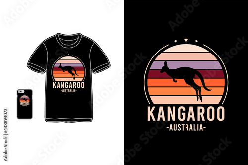 Kangoro australia t-shirt merchandise siluet mockup typography