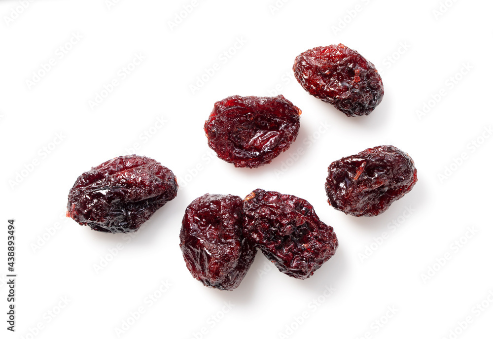 Dried cranberries on white background Dried cranberries on white background