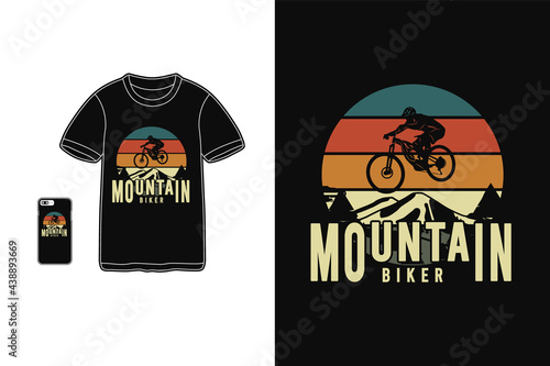 Mountain biker,t-shirt merchandise silhouette mockup typography