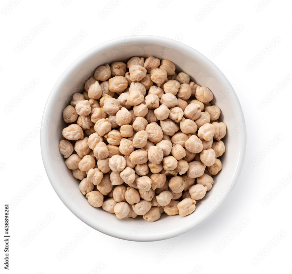 Chickpeas in a bowl on a white background. Chickpeas in a bowl on a white background.