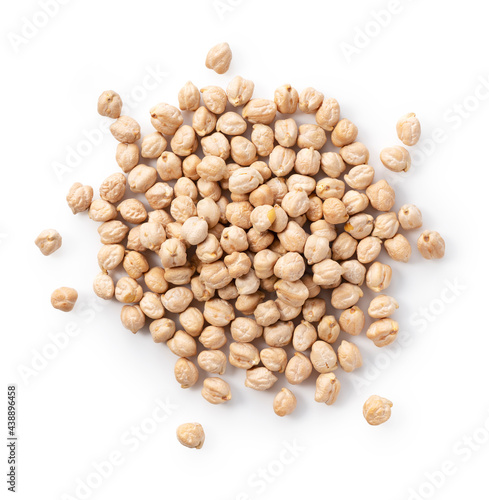 Chickpeas on a white background.