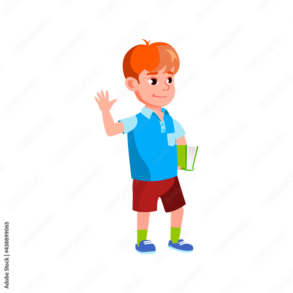 small boy greeting children in book club cartoon vector. small boy greeting children in book club character. isolated flat cartoon illustration small boy greeting children in book club cartoon vector. small boy greeting children in book club character. isolated flat cartoon illustration
