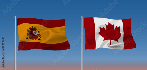 カナダとスペインの国旗