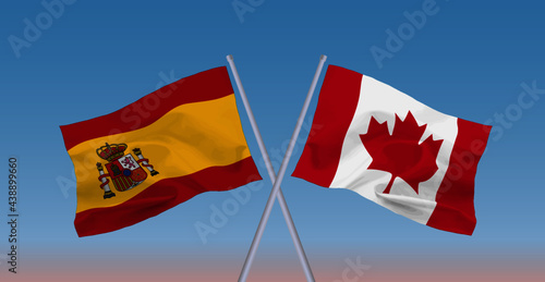 カナダとスペインの国旗