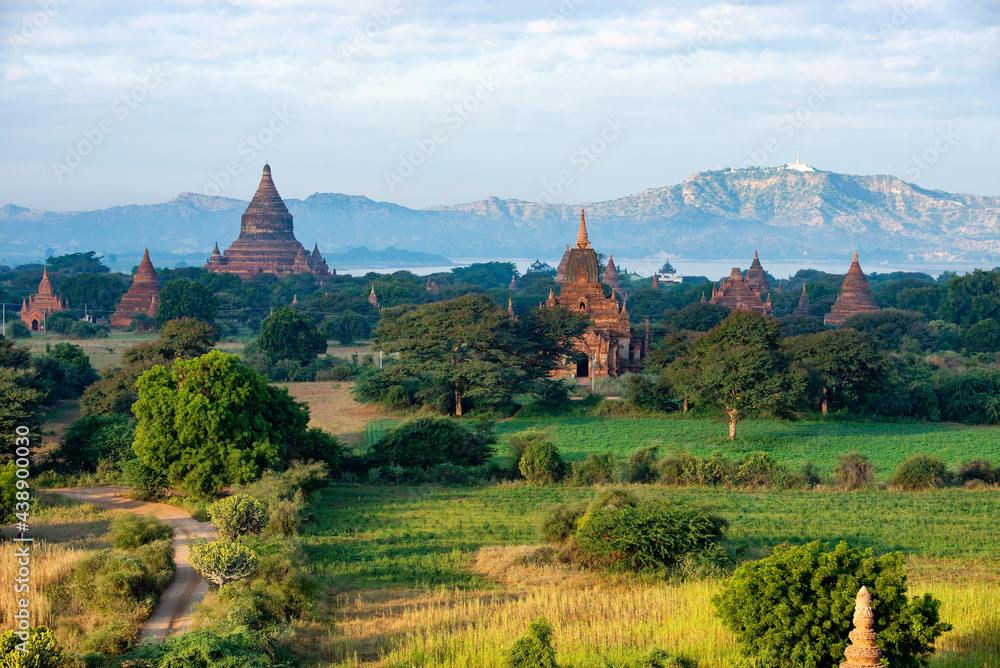 Scenic landscape of Pagodas at Bagan, Myanmar