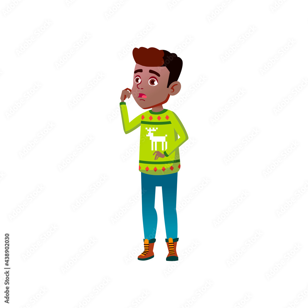 surprised african boy looking at amazing architecture building cartoon vector. surprised african boy looking at amazing architecture building character. isolated flat cartoon illustration