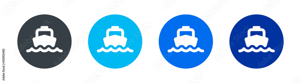 Cruise ship, cargo ship and ferry boat icon isolated on white background. Cruise ship, cargo ship and ferry boat icon isolated on white background.
