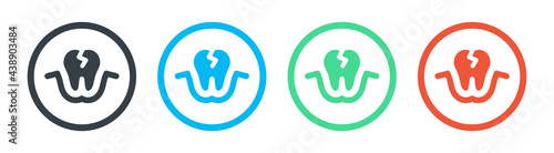 Cavities icon vector isolated on white background. Dentistry concept