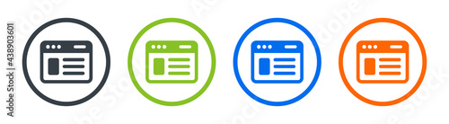 Internet website or webpage on web browser window icon vector illustration