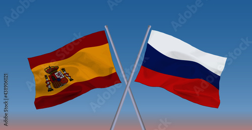 ロシアとスペインの国旗