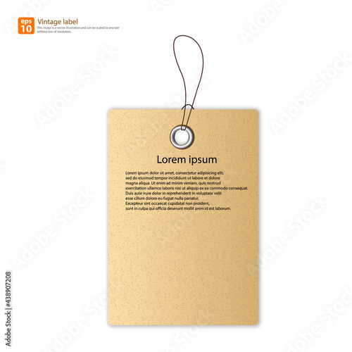 New Paper tag vintage label vector design