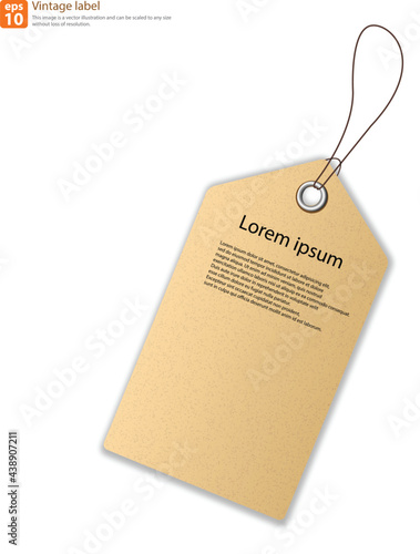 New Paper tag vintage label vector design