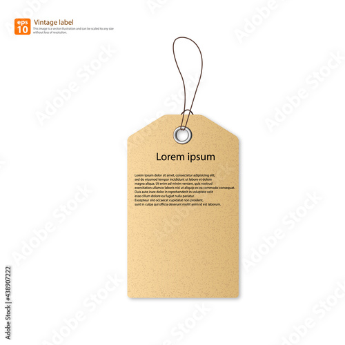 New Paper tag vintage label vector design
