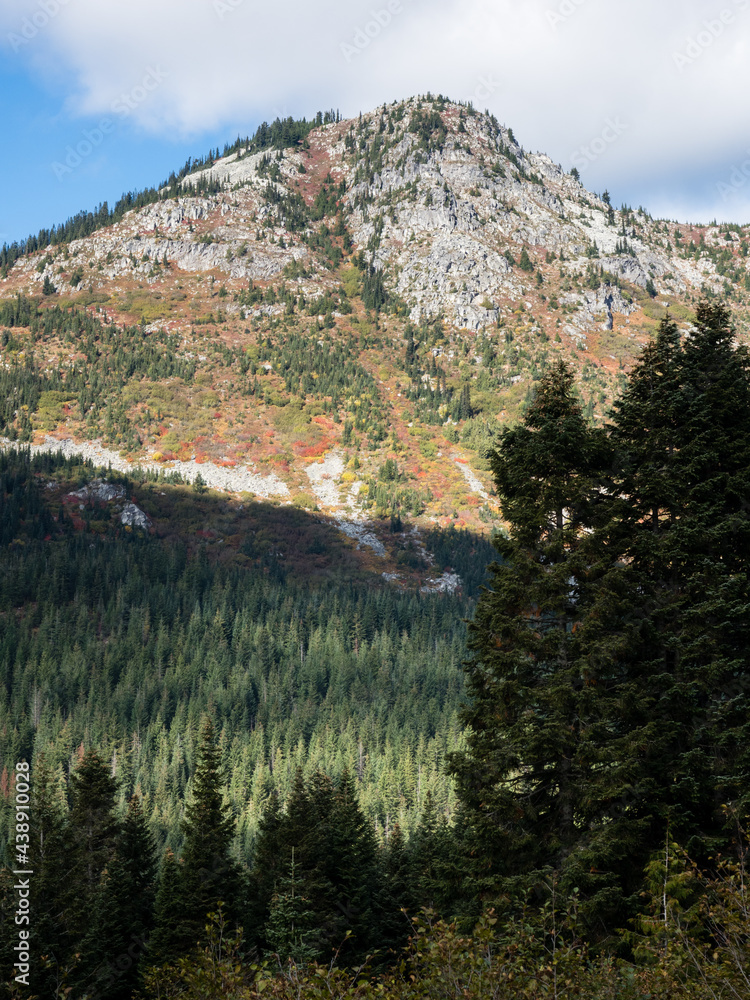 Early fall at Stevens pass along US highway 2 in Cascade Mountains - Washington state, USA