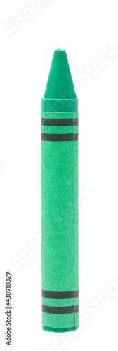 green crayon isolated on white background
