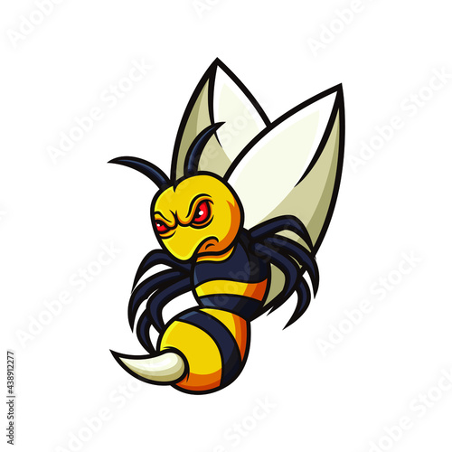 Wasp Logo design template. Bee e-sport logo vector illustration