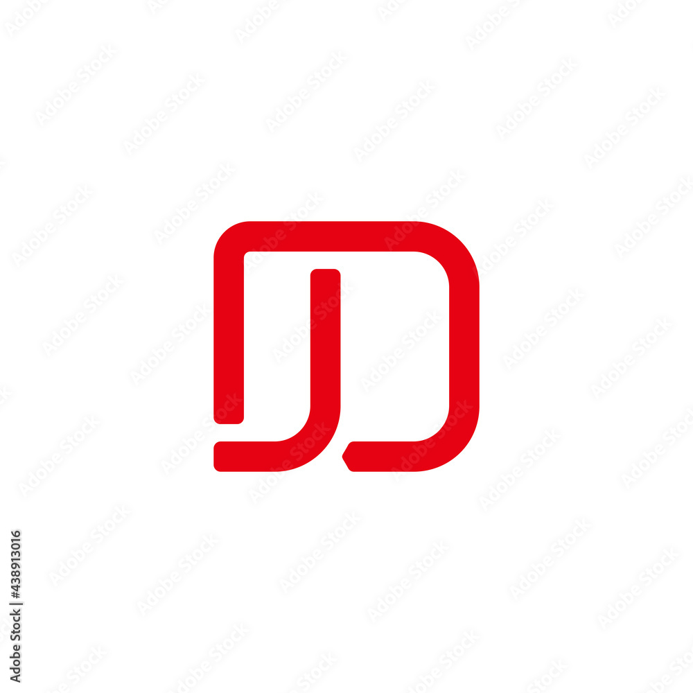 letter jd simple square geometric link logo vector letter jd simple square geometric link logo vector