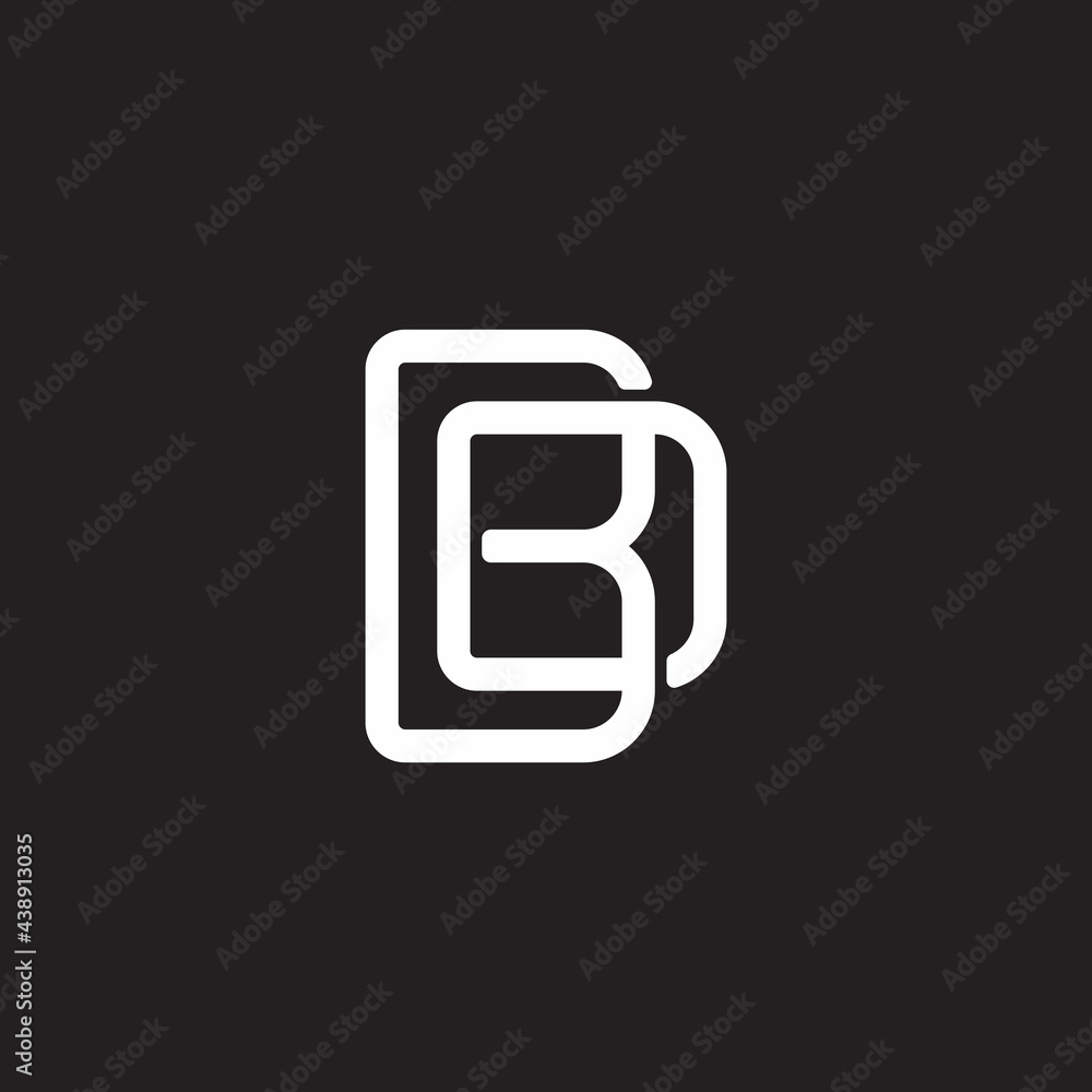 letter bd simple overlapping geometric line logo vector letter bd simple overlapping geometric line logo vector