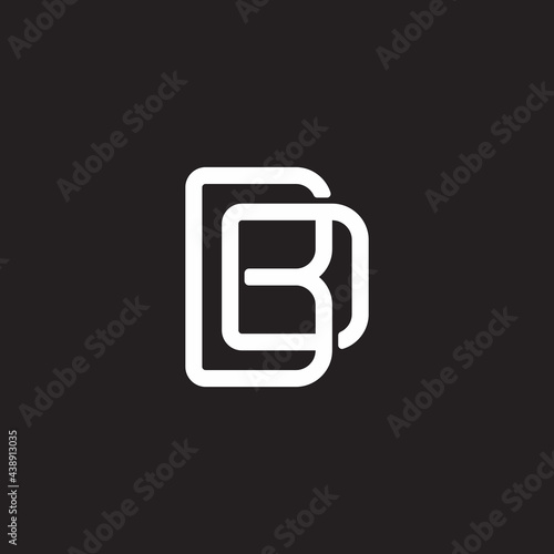 letter bd simple overlapping geometric line logo vector