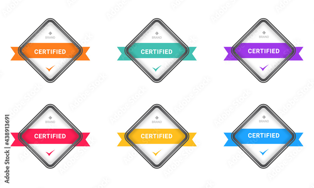 Set of badge certified logo design Set of badge certified logo design