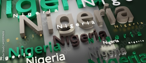 Abstract Nigeria Flag 3D Render (3D Artwork) photo