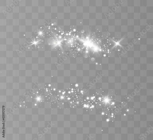 Beautiful sparks shine with special light. Vector sparkles on a transparent background. Christmas abstract pattern. A beautiful illustration for the postcard. The background for the image. Luminaries.