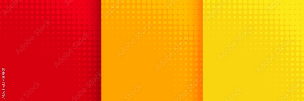 abstract halftone background set in red orange and yellow color