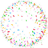 colorful confetti circular burst frame background