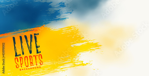 sports abstract poster in blue and yellow colors