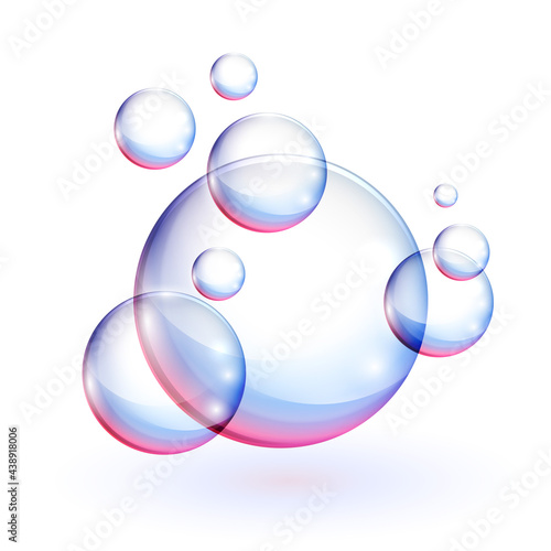 transparent water or soap bubbles background