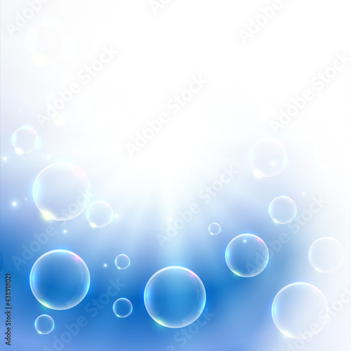 water bubbles on shiny glowing background
