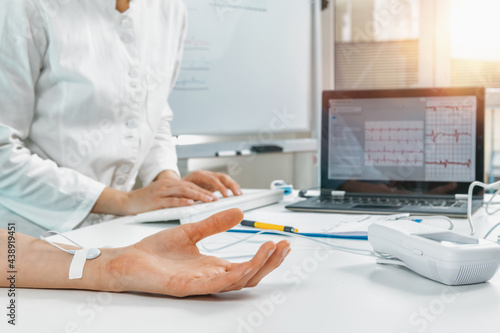 Biofeedback Therapy Measuring HRV or Heart Rate Variability.