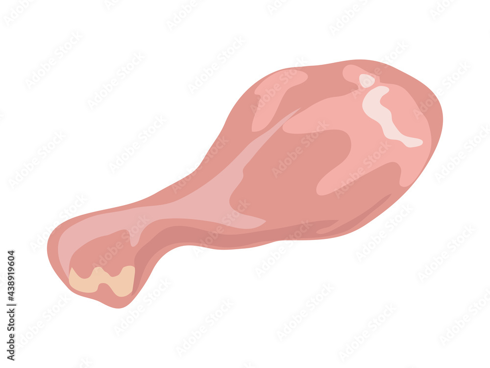 Fototapeta premium Chicken leg vector isolated