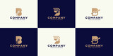 set of letter b logos with arrows for consulting, initials, financial companies