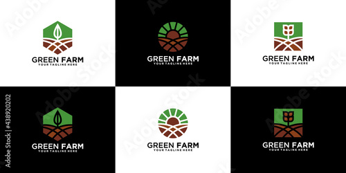 collection of agricultural creative logo