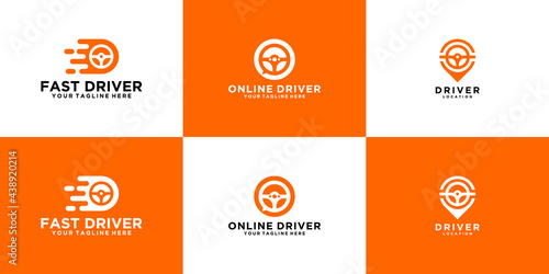 a collection of creative driver designs, online drivers, logo design templates