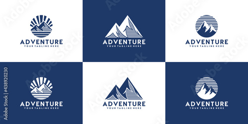 collection of mountain and landscape abstract designs