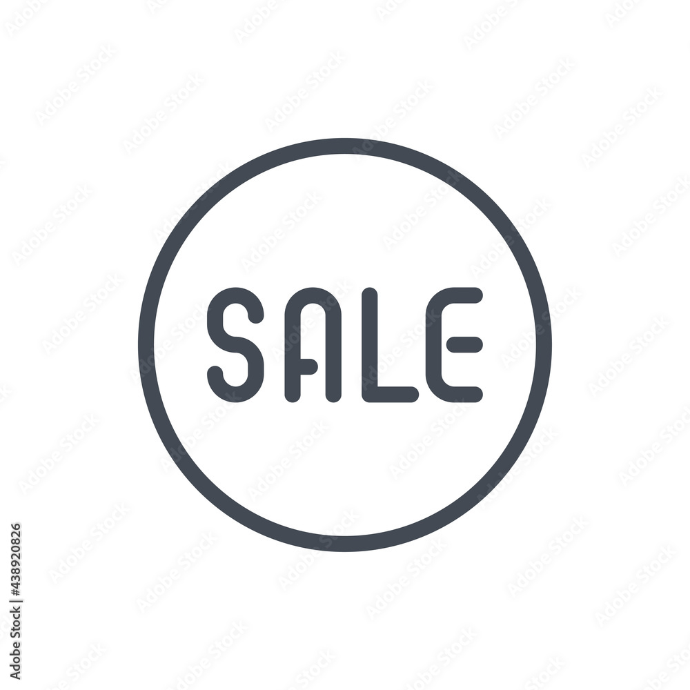 Sale line icon. Discount circle with text Sale line icon. Discount circle with text