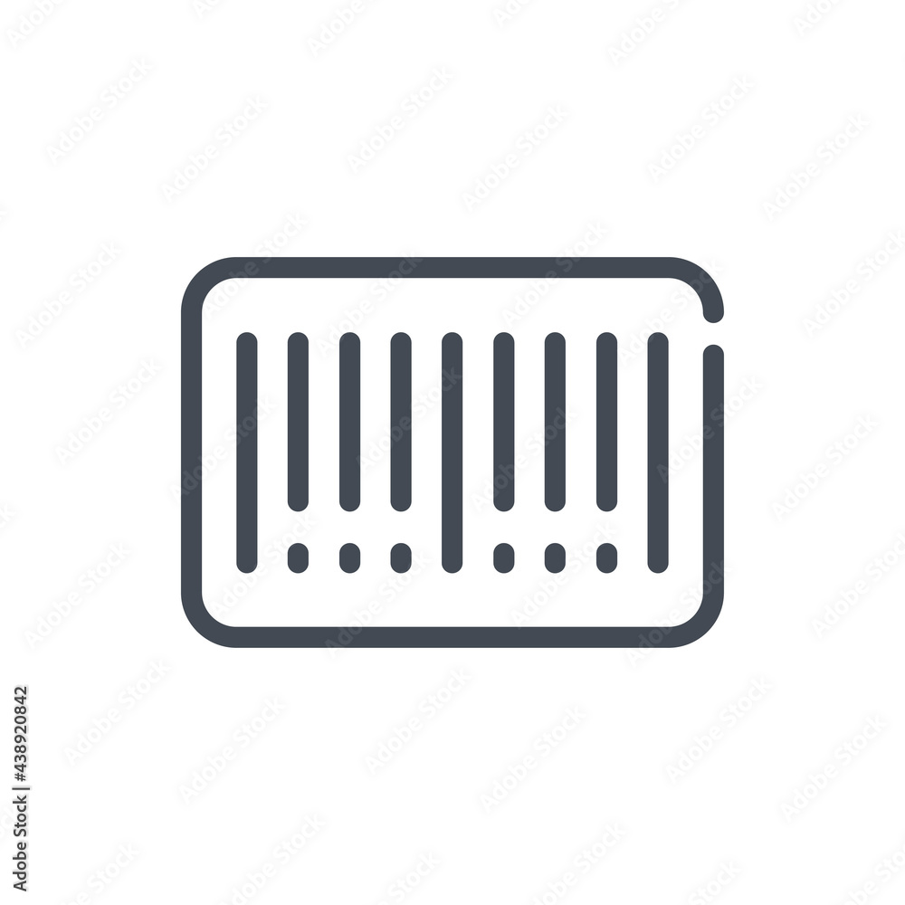 Barcode line icon. Product information code vector outline sign. Barcode line icon. Product information code vector outline sign.