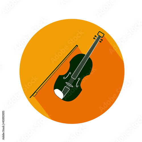 Violin musical instrument colored icon isolated on white background