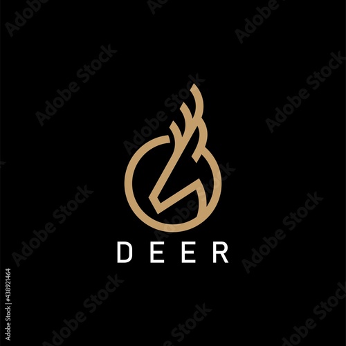 deer logo line modern design vector