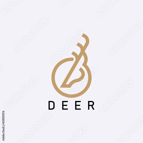 deer logo jump design vector