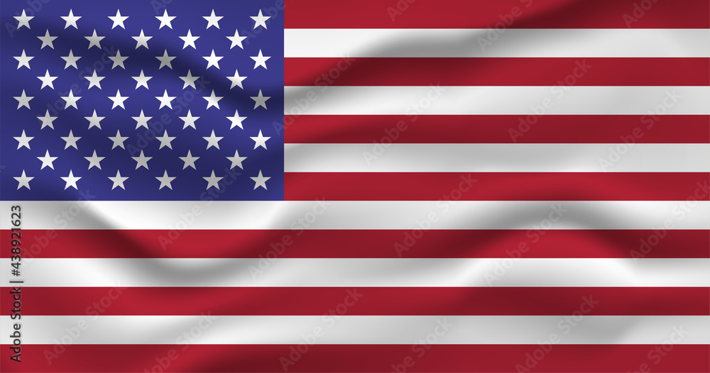 Obraz premium American flag vector. United States of America official flag flat icon texture.