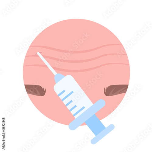 forehead lines dermal hyaluronic acid filler rejuvenation injection medical cosmetic procedures for face skin anti-aging aesthetic medicine concept